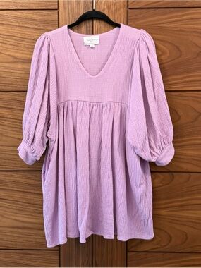 LIKE NEW Pomander Place TUCKERNUCK Lavender Gauze Millie Dress Boho Coastal - M